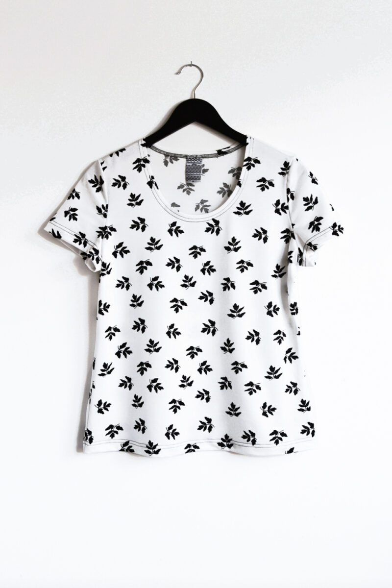Liten t-shirt Bladverk Svart & Vit