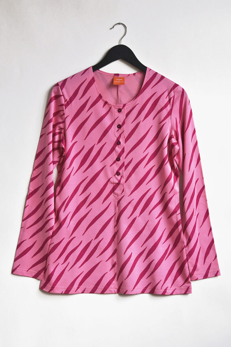Långärmad tröja med knappar Tiger Rosa & Ceris