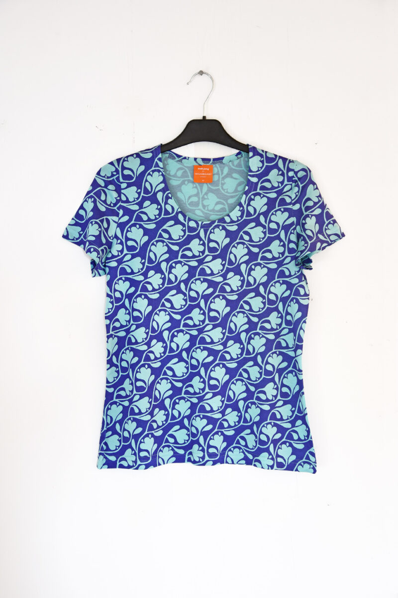 Liten t-shirt Mah-Jongblomma Blålila & Mintgrön