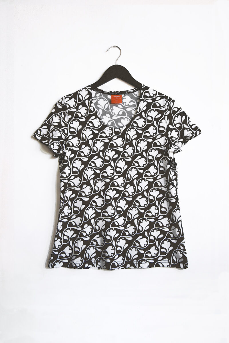 Liten t-shirt Mah-Jongblomma Svart & Vit