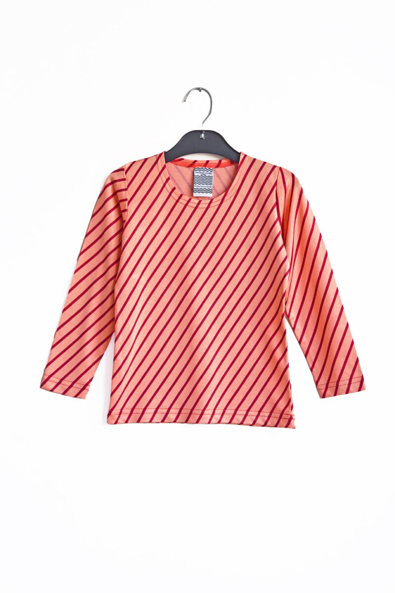 Barntröja Diagonal Röd Persika - 90 cl