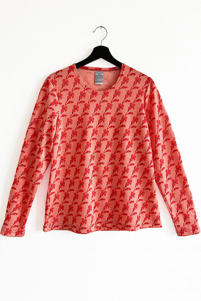 NY! Långärmad tröja Tulpanlilja Röd Persika - Small